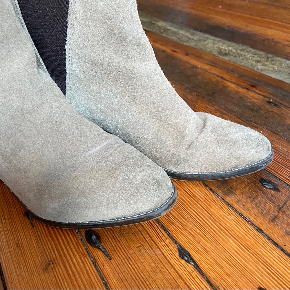 White Mountain Suede Taupe Booties - Picture 2 of 9